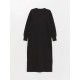 Crew Neck Straight Long Sleeve Women's Dress