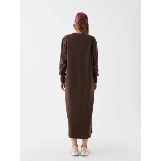 Crew Neck Straight Long Sleeve Women's Dress