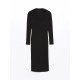 Casual Polo Neck Plain Long Sleeve Women's Dress