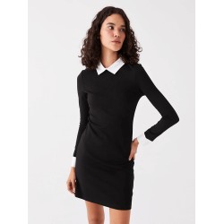 Shirt Collar Plain Long Sleeve Women's Dress