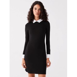 Shirt Collar Plain Long Sleeve Women's Dress